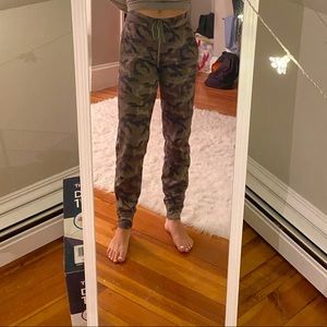 Green camo joggers